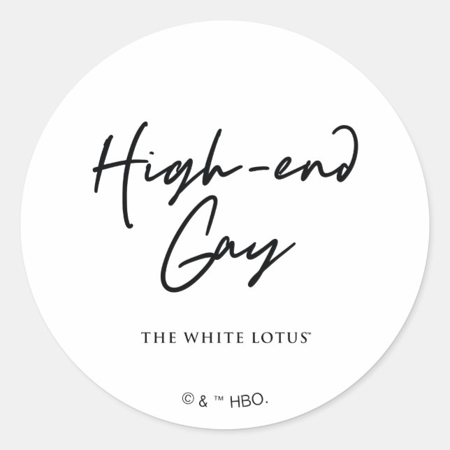 High-End Gay - Der weiße Lotus Runder Aufkleber (Vorderseite)