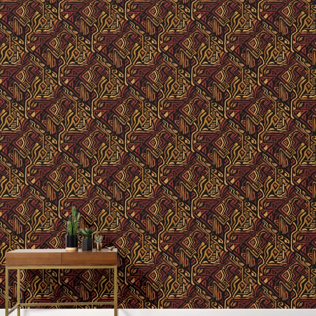 High End Textured African Regal Design Tapete (Korridor)