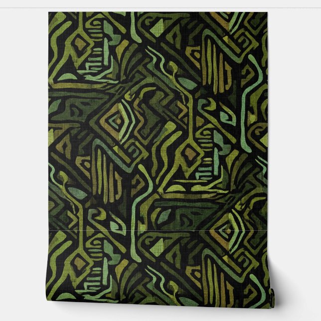 High End Textured African Regal Design Tapete (Abrollen)