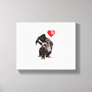 High Five Heart Bulldog Pup I Liebe Boxer Dog Love Leinwanddruck