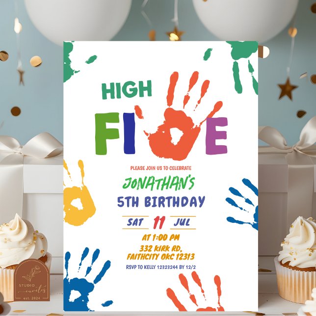 High Five Jungen Geburtstag Einladung (Von Creator hochgeladen)