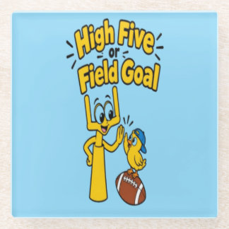High Five oder Field Goal Cartoon-Kinderbekleidung Glasuntersetzer