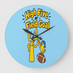 High Five oder Field Goal Cartoon-Kindermode Große Wanduhr