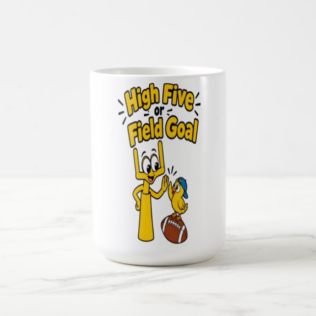 High Five oder Field Goal Lustiger Fußball-Cartoon Kaffeetasse (Mittel)
