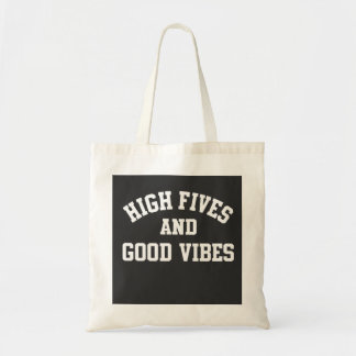 High Fives and Good Vibes Retro Tote Bag Tragetasche