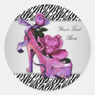 High Heel Schuh Hot Pink Zebra Aufkleber