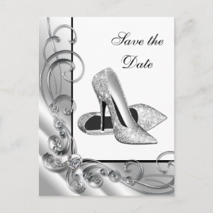 High Heel Shoe Save the Date Ankündigungspostkarte