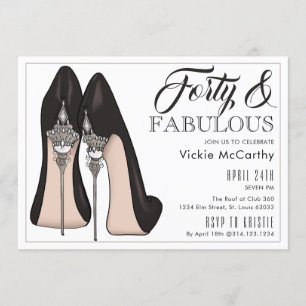 High Heels 40 & Fabulous Geburtstag Einladung