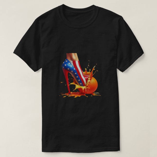 High Heels Crushing Orange Kamala Harris Tshirt (Design vorne)