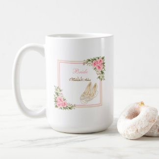 High Heels Elfenbeinperlen Rosa Rosen Name Monogra Kaffeetasse