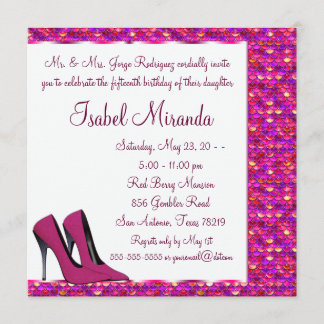 High Heels Girls 15. Party Quinceanera Einladung