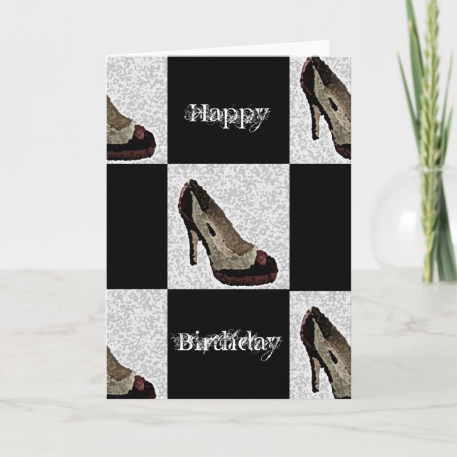 High Heels Happy Birthday Karte (Vorderseite)