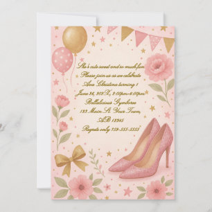 High Heels Princess Invitation d'anniversaire