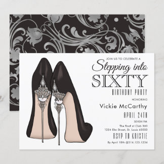 High Heels Stepping in Sixty Birthday Party Einladung