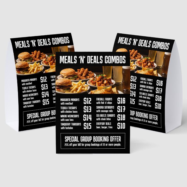 High Impact Restaurant Dining Specials Menu Tischaufsteller (In Situ (Mehrfachansicht))