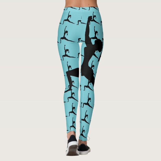 High Lunge — Silhouette der Yoga-Pose Leggings (Rückseite)