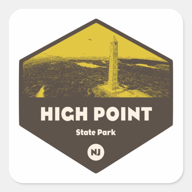 High Point Staat Park New Jersey Quadratischer Aufkleber (Vorderseite)
