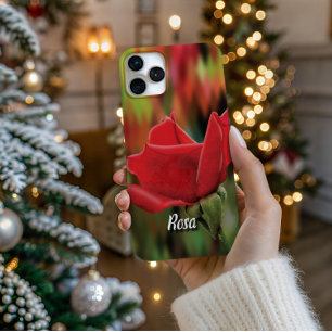 High-Poly-Rosenknospe - Künstlerische geometrische iPhone 16 Pro Hülle