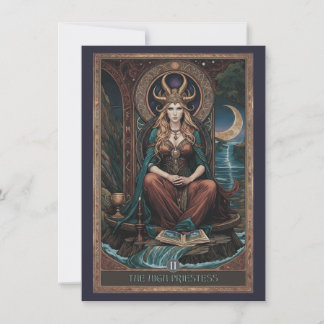 High Priestess Tarot Art Flat Thank You Card Dankeskarte