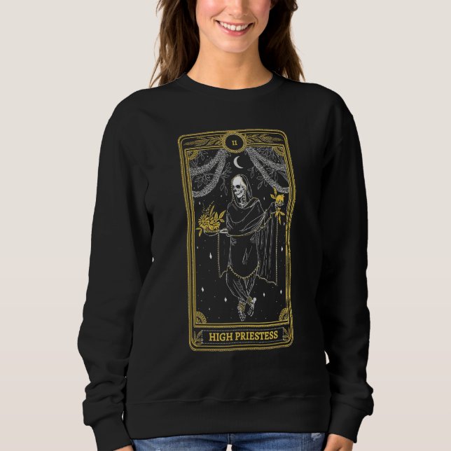 High Priestess Tarot Card Occult Gothic Astrology  Sweatshirt (Vorderseite)