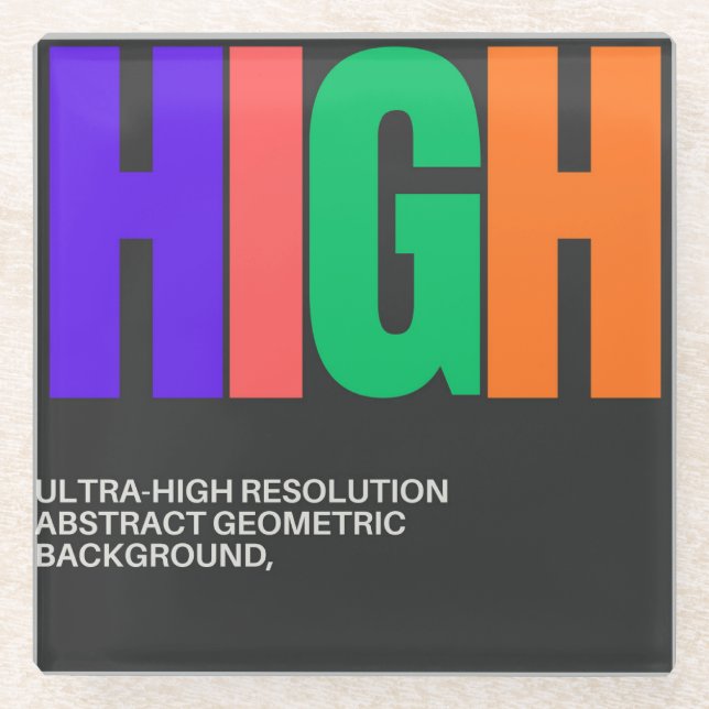 High-Resolution Abstract Art Glasuntersetzer (Vorderseite)