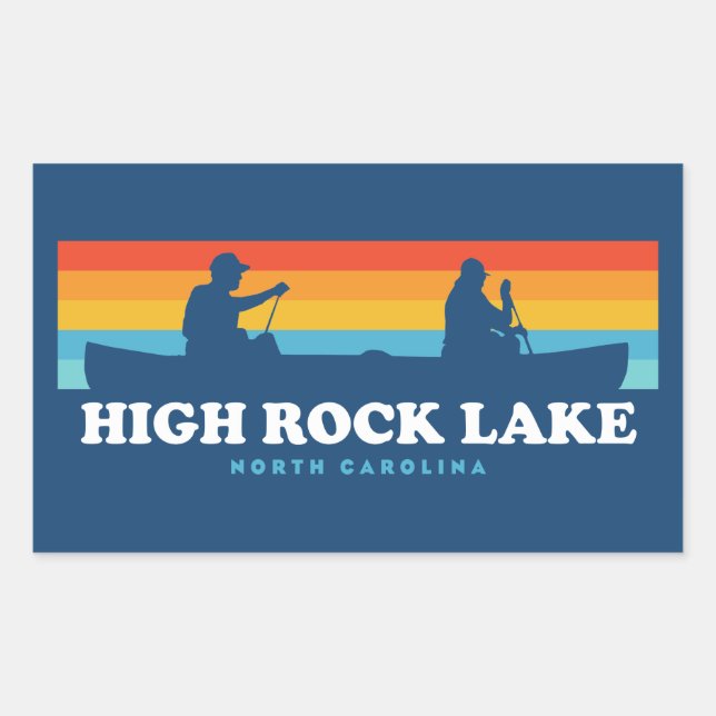 High Rock Lake North Carolina Canoe Rechteckiger Aufkleber (Vorderseite)