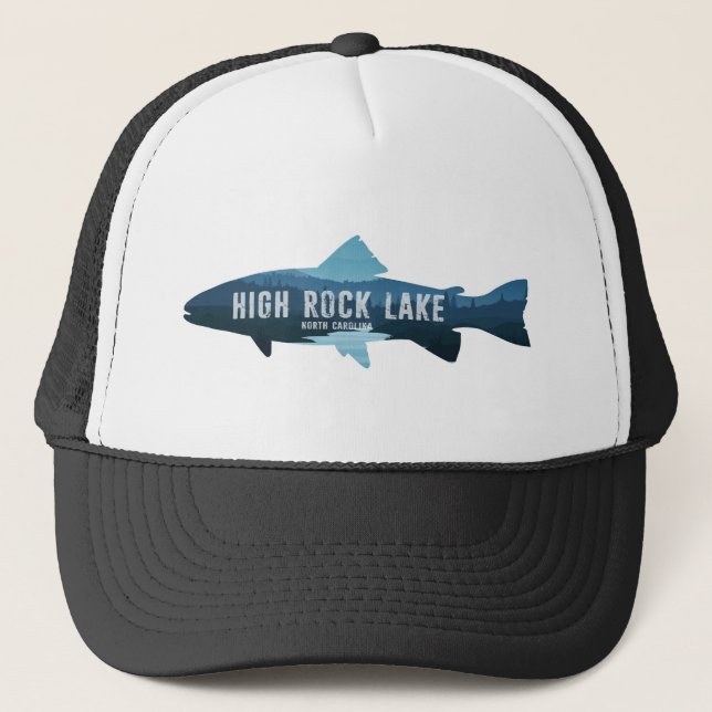 High Rock Lake North Carolina Fisch Truckerkappe (Vorderseite)