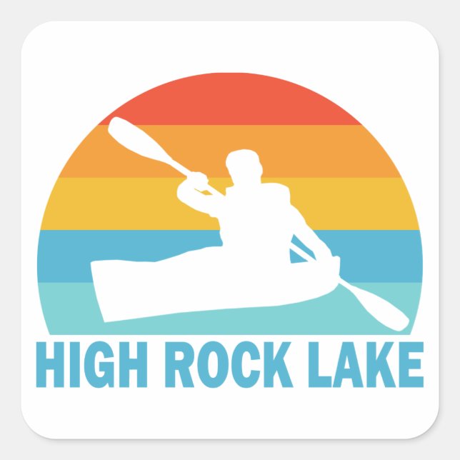 High Rock Lake North Carolina Kayak Quadratischer Aufkleber (Vorderseite)