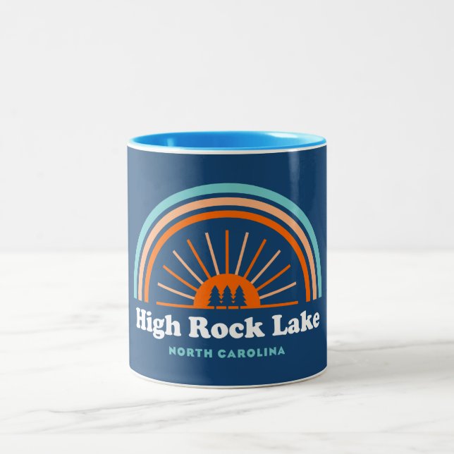 High Rock Lake North Carolina Rainbow Zweifarbige Tasse (Mittel)