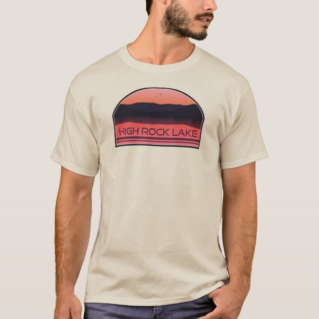 High Rock Lake North Carolina Red Sunrise T-Shirt (Vorderseite)