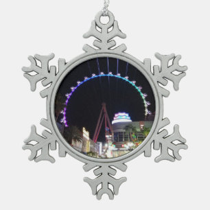 High Roller-Riesenrad Las Vegas #3 Schneeflocken Zinn-Ornament