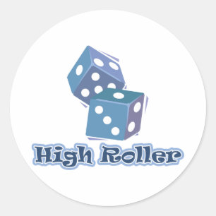 High Roller - Würfel-Spiele Runder Aufkleber