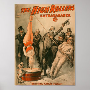 High Rollers Poster - Frau in Bier tunkend