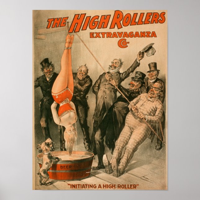 High Rollers Poster - Frau in Bier tunkend (Vorne)