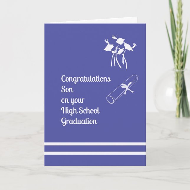 High School Abschluss Card für Sohn Karte (Vorderseite)