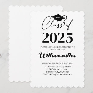 High School Abschluss Class of 2025,Minimal grad Einladung