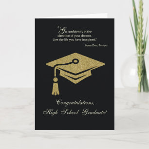 High School Abschluss Gratulationen Black Gold Karte