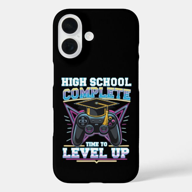High School Complete Gamer Gaming Abschluss iPhone 16 Hülle (Rückseite)