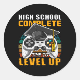 High School Complete Video Game Senior Abschluss Runder Aufkleber