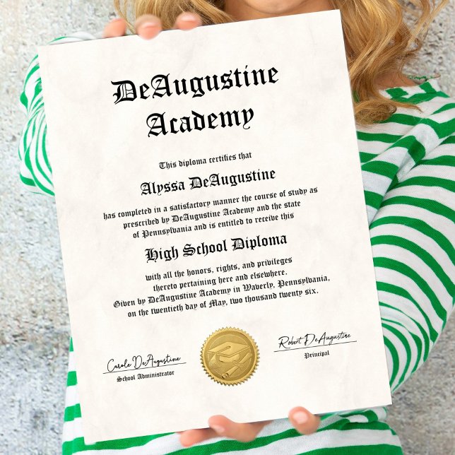 High School Diploma for Homeschool Poster (Von Creator hochgeladen)