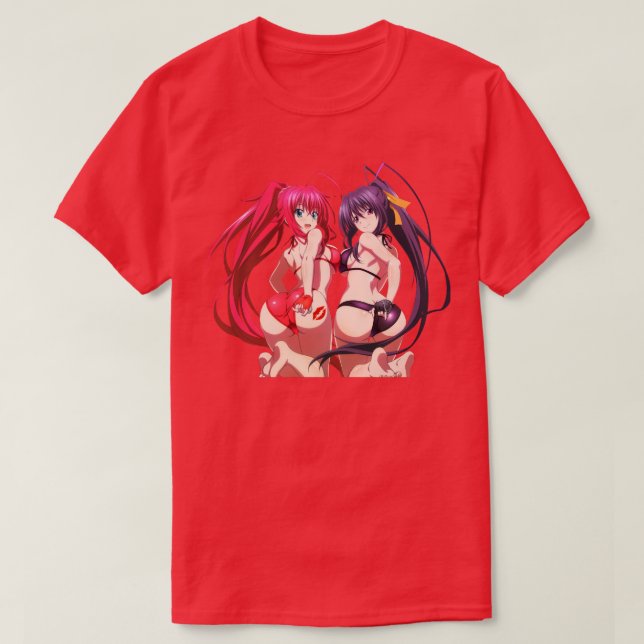 High School DxD Himejima Akeno und Rias Gremory St T-Shirt (Design vorne)