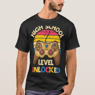 High School Gamer auf Stufe frei zurück zur Schule T-Shirt