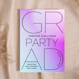 High School Grad Party Black Ombre Moderner Minima Einladung