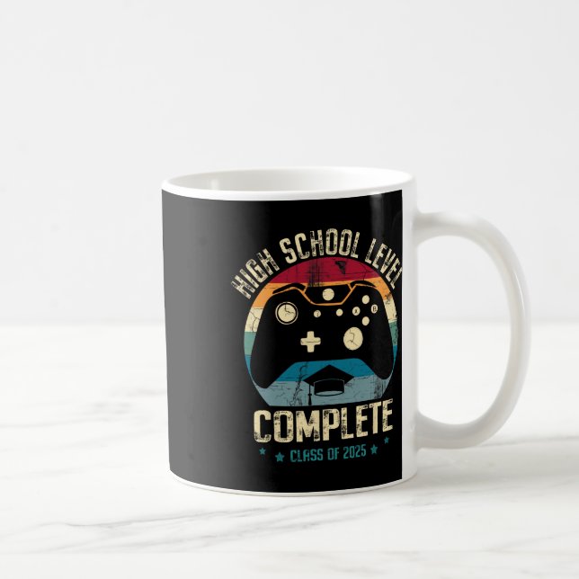 High School Level Complete Gamer Cl Of 2025 Gradua Kaffeetasse (Rechts)