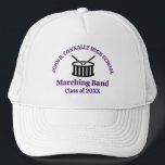 High School Marching Band - Lila Skript Truckerkappe<br><div class="desc">Diese moderne High School Marching Band,  die den Student und Band-Namen in lila Schrift unter den Schlagzeug. Individuell für Symphonic-,  Windensemble- oder Konzertkapelle-Mitglieder oder deren Regisseur für ein großartiges Abschluss-Sake-Geschenk.</div>