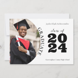 High School Senior Modern One-Foto Abschluss Ankündigung