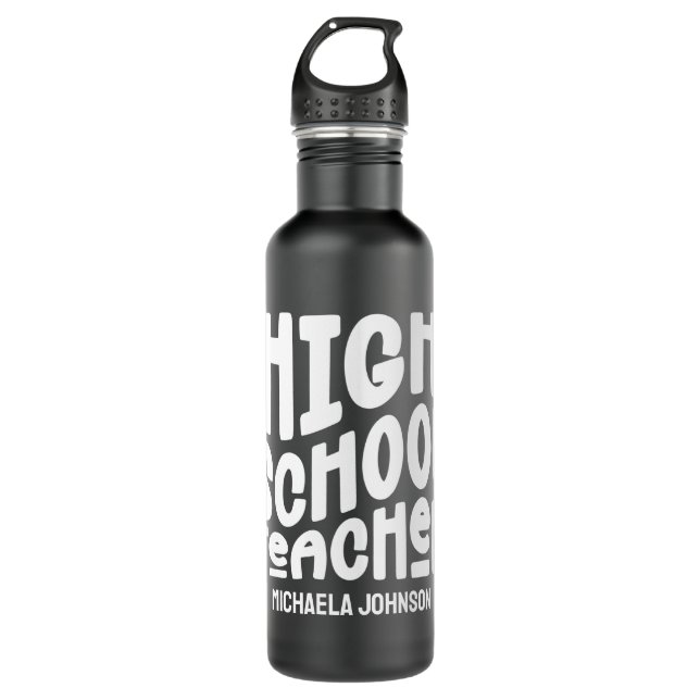 High School Teacher Minimalist Text Design Edelstahlflasche (Vorderseite)