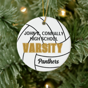 High School-Varsity-Volleyball-Foto-Weihnachten Keramik Ornament