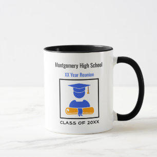 High School Wiedersehen Custom Blue und Orange Tasse