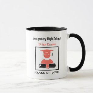 High School Wiedersehen Custom Coral und Black Tas Tasse